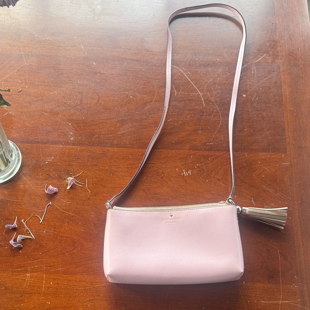 Elegant Pink Crossbody Bag with Tassel